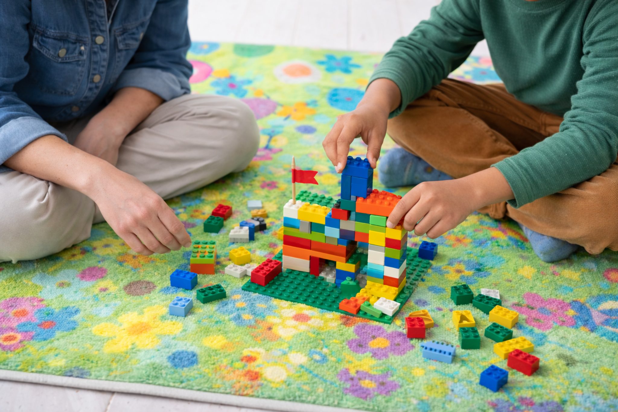 Child and therapist engaged in play-based activity